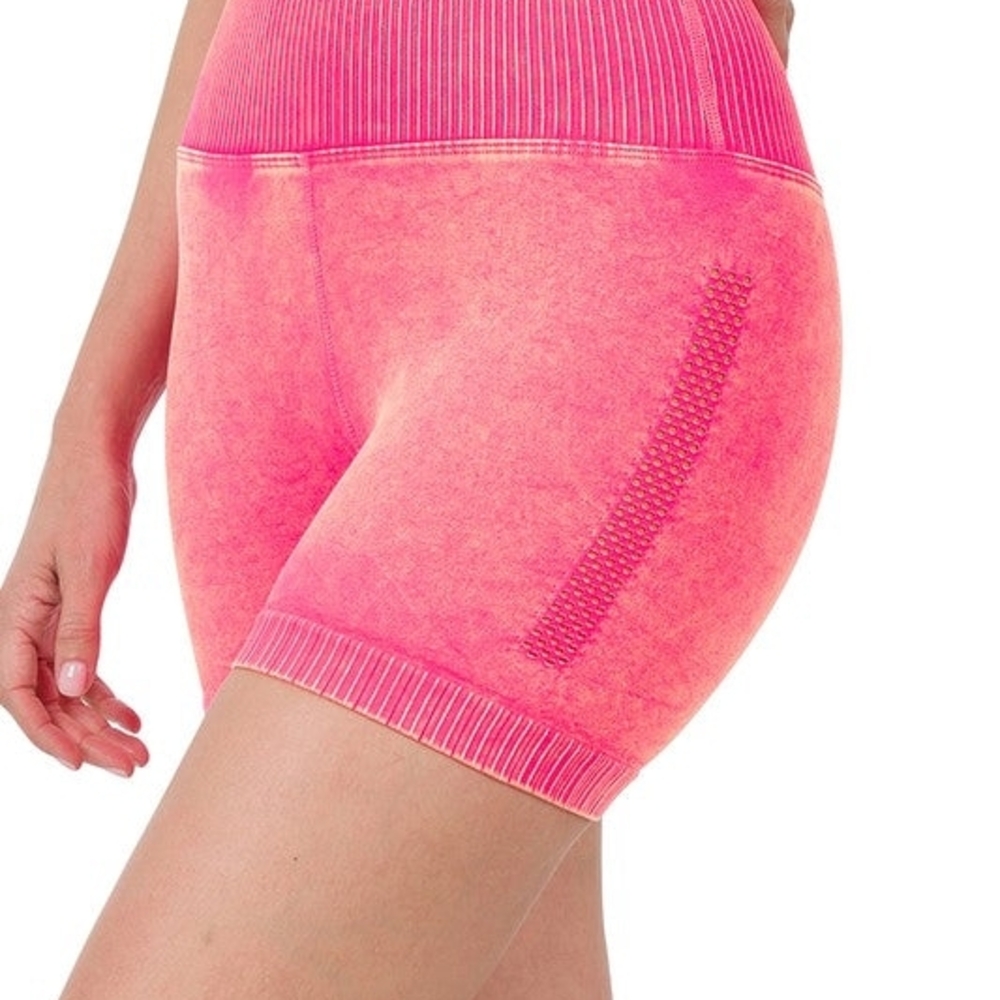 Zenana Outfitters Neon Pink Bike Shorts